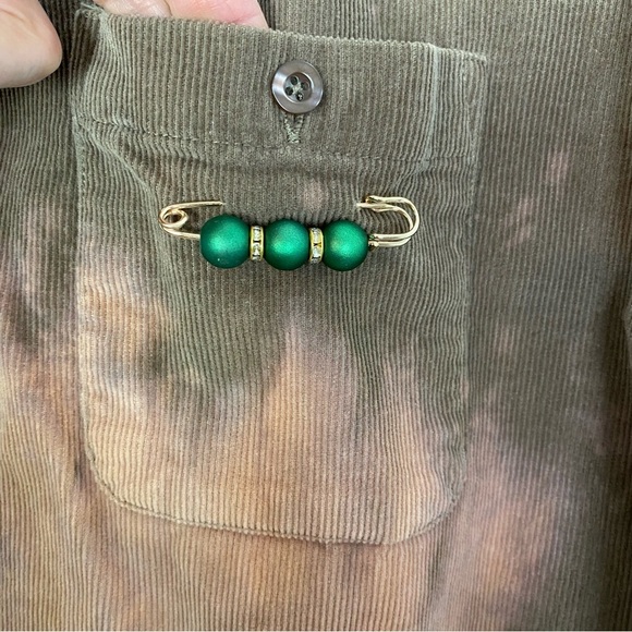 Upcycled Corduroy Grunge Shirt Shacket Womens Size Large Hand Painted Ombre - Picture 5 of 12